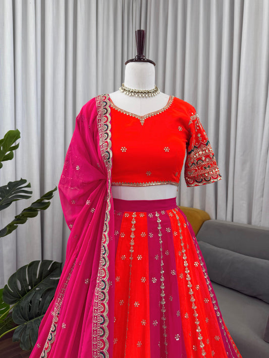 Sangeet Special Georgette Thread With Sequence Work Lehenga Choli