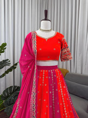 Sangeet Special Georgette Thread With Sequence Work Lehenga Choli