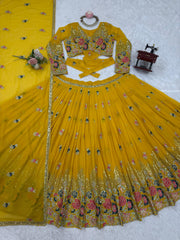 Beautiful Festival Special Georgette Thread With Sequence Work Lehenga Choli