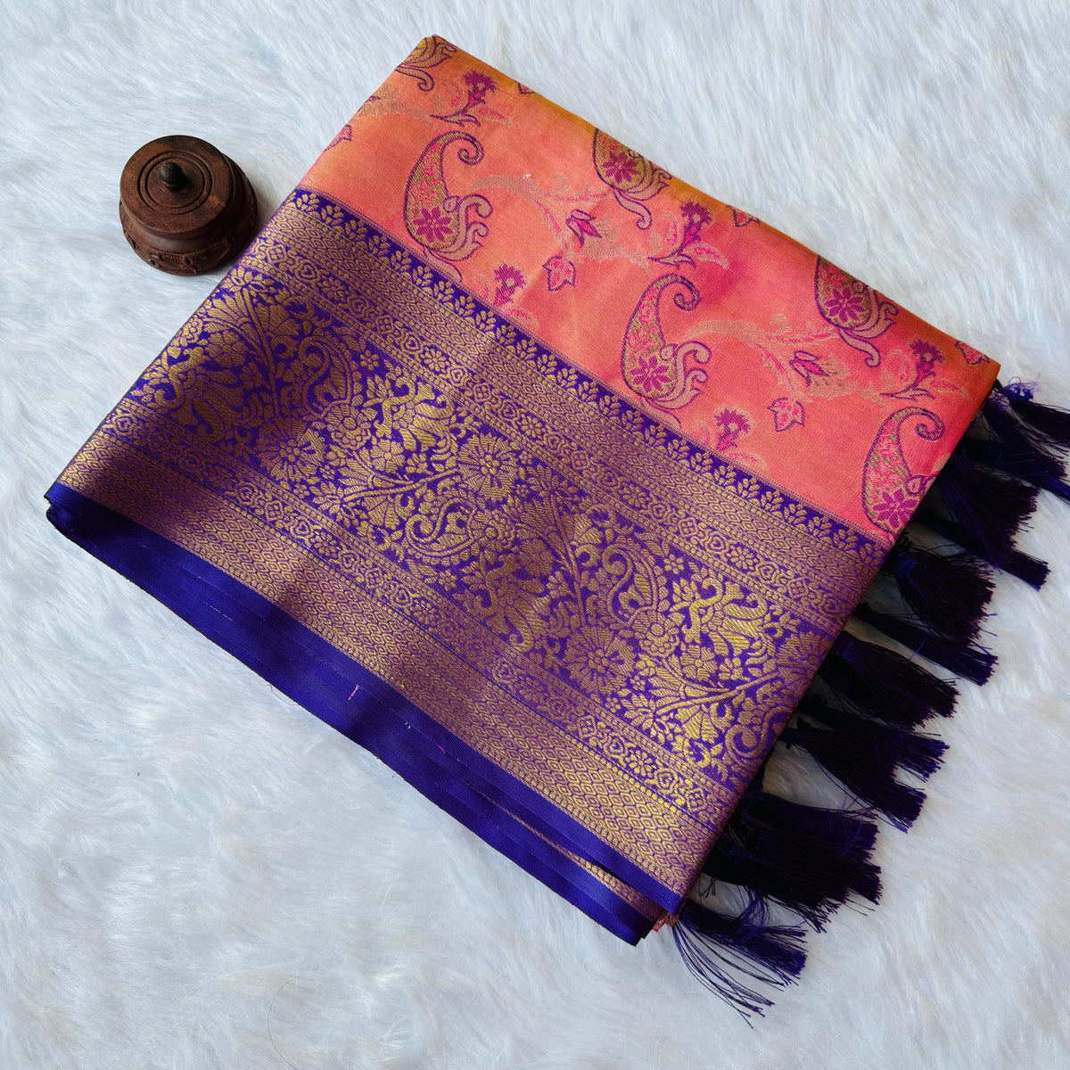 Beautiful Dharmavaram Soft Banarsi Tissue Fabric Saree