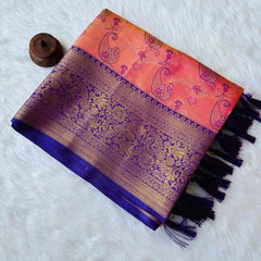 Beautiful Dharmavaram Soft Banarsi Tissue Fabric Saree