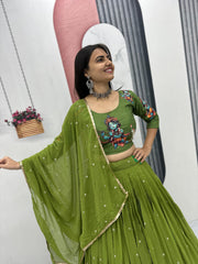 Beautiful Kalamkari Printed Lehenga With Stitched Blouse