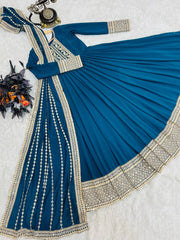 Partywear Designer Georgette Embroidery Sequence Gown