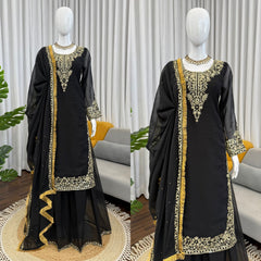 Party-wear Georgette Thread With Sequence Work Salwar Suit