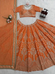 Beautiful Georgette Thread With Sequence Work Lehenga Choli