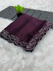 Party-wear Rangoli Silk Shining Handmade Diamond Panel Work Saree