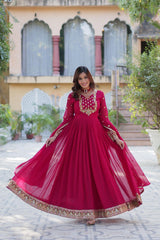 Beautiful Stunning Glamours Blooming Georgette With Sequence Work Gown