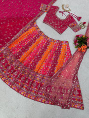 Rajwadi Patten Georgette Thread Sequence Work Lehenga Choli