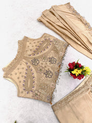 Party-wear Stylish Star Georgette Lehenga Set With Stitched Blouse