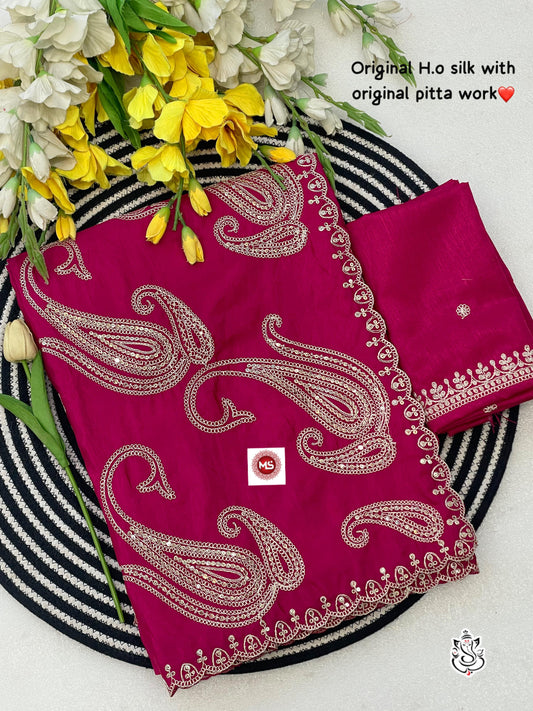 Trending Soft Pita Aari-Tari Gotapati Work Saree