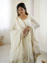 Trending Chinon Silk Thread With Sequence Work Gown