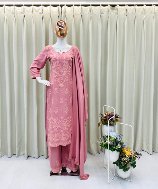 Beautiful Rayon Embroidery Work Salwar Suit