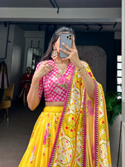 Beautiful Floral Georgette  Elegant Printed Lehenga Choli