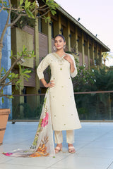 Beautiful Roman Silk  Embroidery Sequence Work Salwar Suit