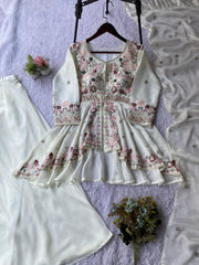 Trendy Rangoli Silk Sequence Embroidery Work Top Palazzo & Dupatta