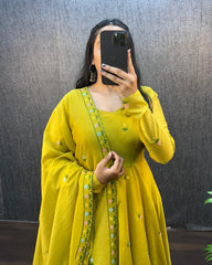 Beautiful Zipsy Silk Embroidery & Sequence Work Gown