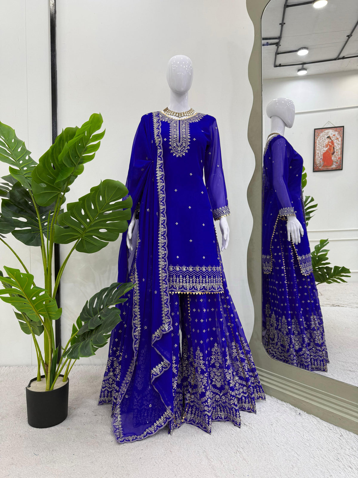 Party-wear Georgette Thread With Sequence Work Sharara