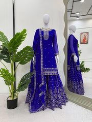 Party-wear Georgette Thread With Sequence Work Sharara