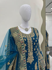 Beautiful Georgette Thread With Sequence & Pearl Work Suit