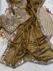 Jimmy Choo Party-wear Bollywood Blockbuster Real Mirror & Embroidery Sequence Work Saree