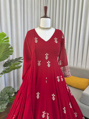 Beautiful Georgette Thread With Sequence Work Anarkali Gown