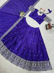 Beautiful Chinon Silk thread With Sequence Work Lehenga Choli
