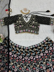 Blockbuster Bollywood Style Black Lehenga Choli