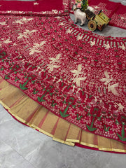 Reception Special Beautiful Georgette Embroidery & Sequence Work Lehenga Choli