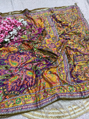 Beautiful Digital Printed Mirror Work Saree
