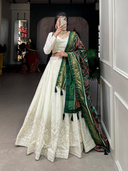 Unique Lucknowi Paper Mirror Work Lehenga Choli