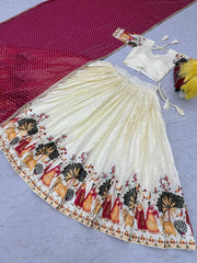 Festival Special Dola Silk Foil Work With Mill Printed Lehenga Choli