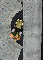 Beautiful Premium Quality Georgette Coding Sequence Real Mirror Work Lehenga Choli