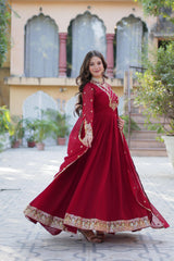 Beautiful Stunning Glamours Blooming Georgette With Sequence Work Gown