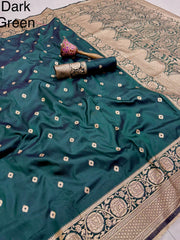Beautiful Banarasi Silk Gold Zari Weaving Saree