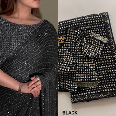 Bollywood Blockbuster Georgette Sequence Multi Embroidery Work Designer Saree