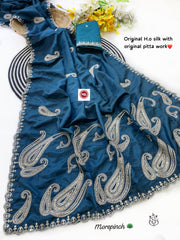 Trending Soft Pita Aari-Tari Gotapati Work Saree