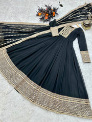 Partywear Designer Georgette Embroidery Sequence Gown
