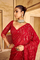Party-wear Bollywood Style Sequence & Embroidery Work Saree