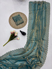 Party-wear Fendy Silk Space Silk With Jarkhan Work Saree