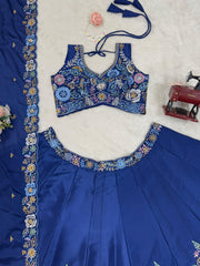 Beautiful Heavy Chinon Silk Thread With Sequence Work Lehenga Choli