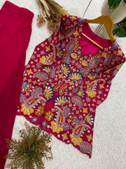 Trendy Georgette Sequence Embroidery Work Co-ord Set