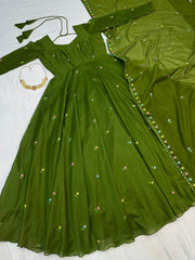 Beautiful Zipsy Silk Embroidery & Sequence Work Gown