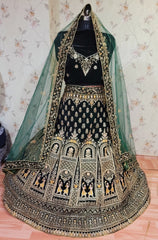 Designer Green colour Embroidery Diamond Work Lehenga choli