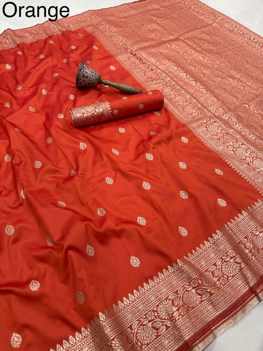 Beautiful Banrasi Silk Original Gold Zari Designer Saree