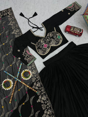 Navratri Special Pure Cotton Embroidery Thread & Sequence Work Lehenga Choli