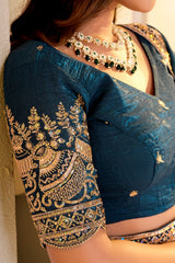 Festive Special Crunchy Silk Embroidery Zari & Sequence Beads Work Lehenga Choli