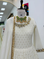 Designer Partywere Georgette Embroidery Work Gown
