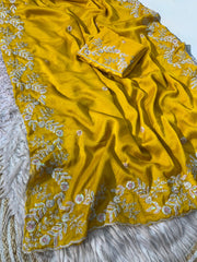 Beautiful Rangoli Silk C-Pallu Coding Sequence Work Saree