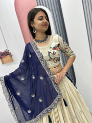 Beautiful Pure Tissue Silk Heavy Thread & Sequence Work Lehenga Choli