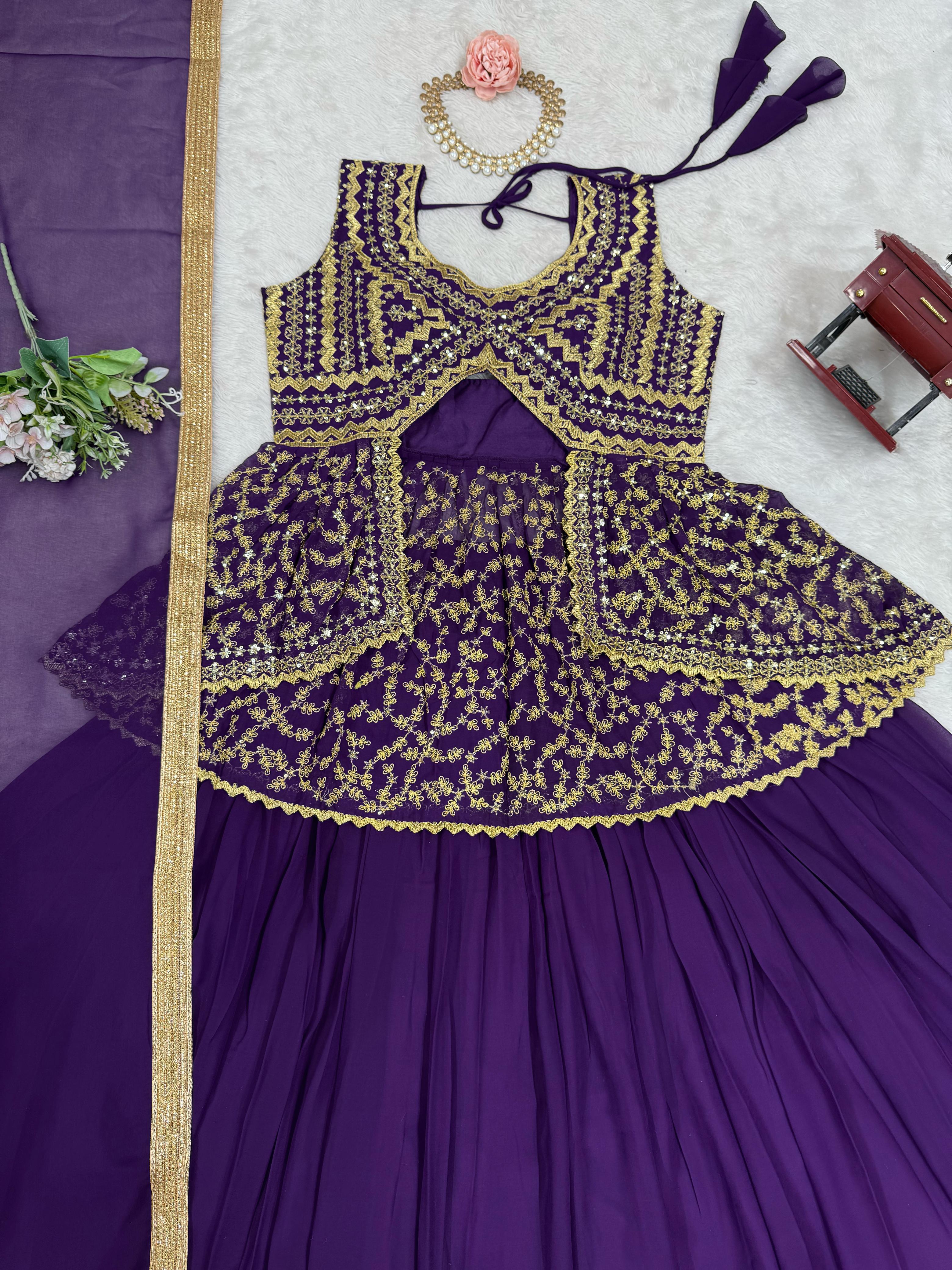 Beautiful Designer Georgette Thread With Sequence Work Lehenga Choli